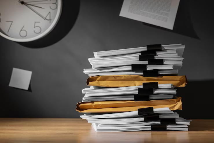 Documents on a desk