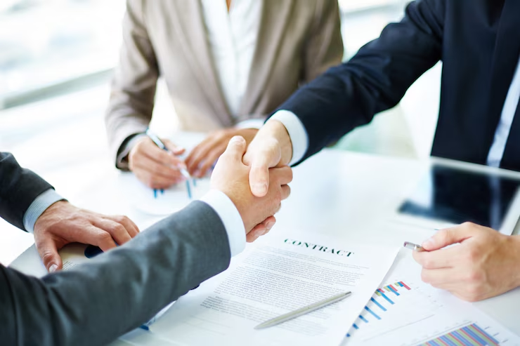 Two people shaking hands