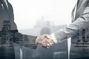Two people shaking hands