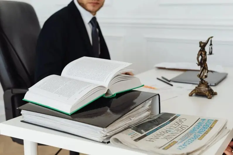 A lawyer in his office