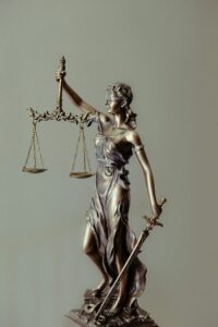 A Lady of Justice statue