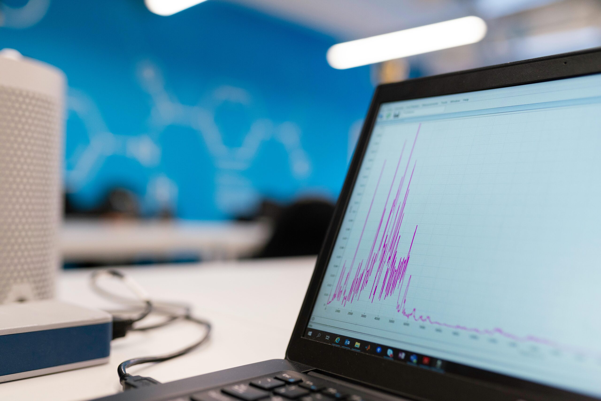 A graph on a laptop