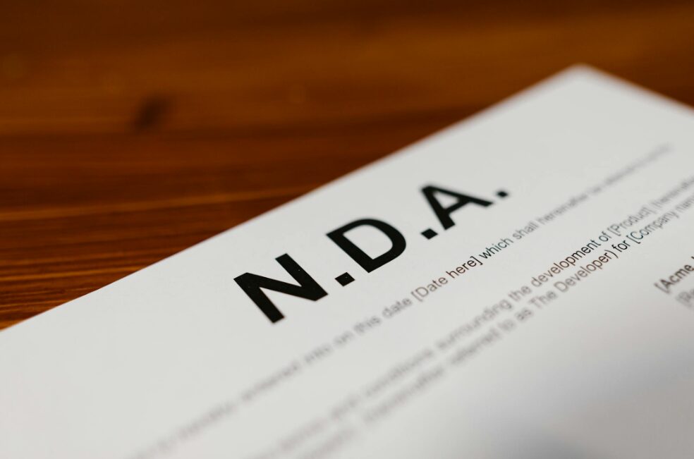 This image shows a non-disclosure agreement document.