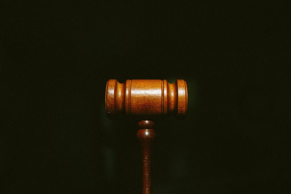 Close-up of a brown gavel