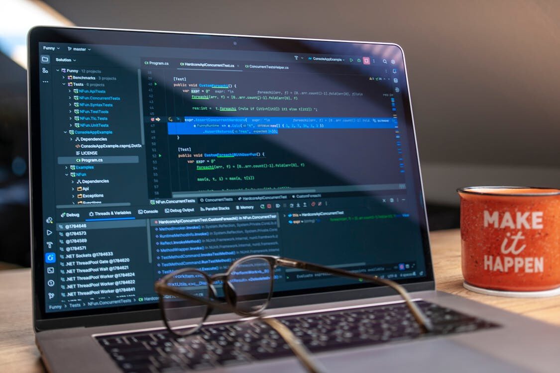 A pair of glasses on a laptop