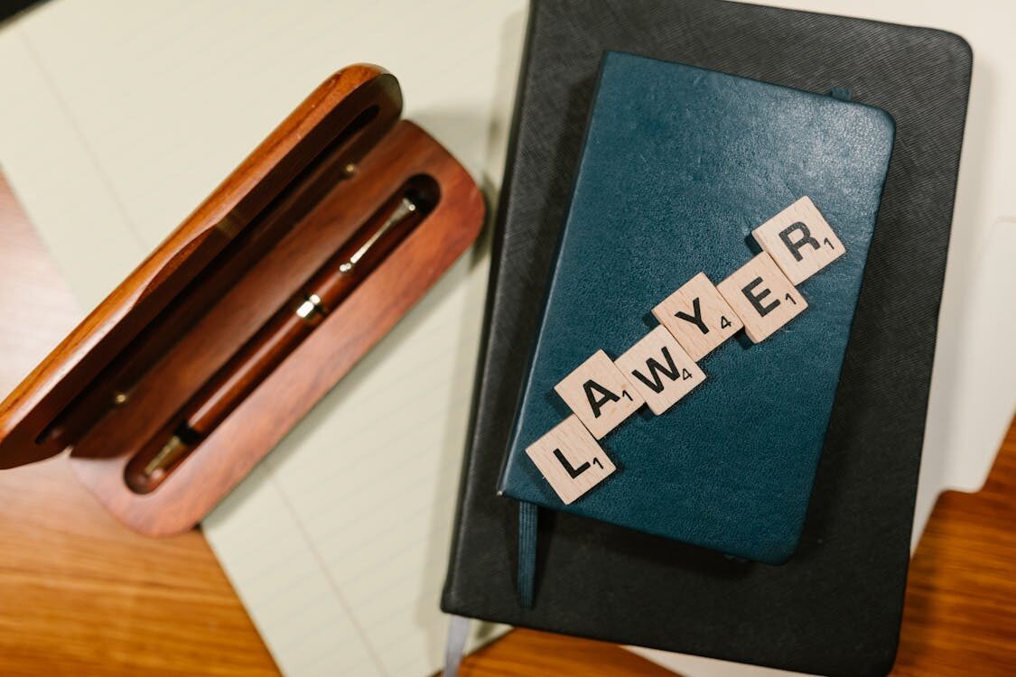 Scrabble tiles on a notebook 