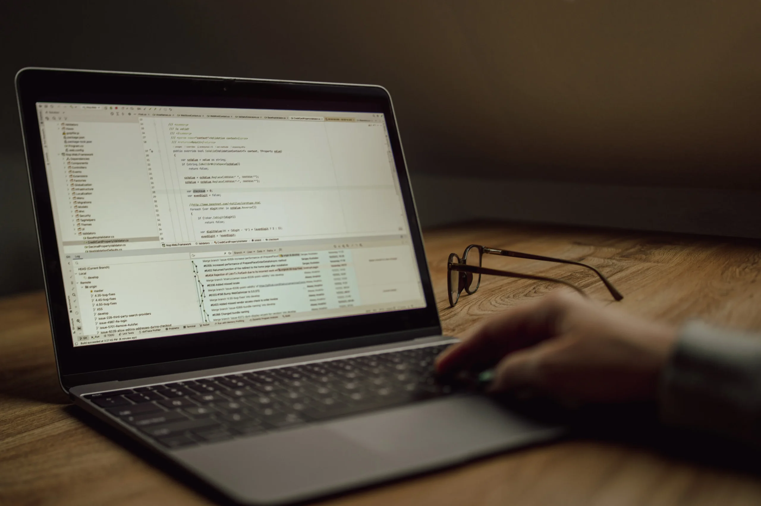 A person is using a laptop